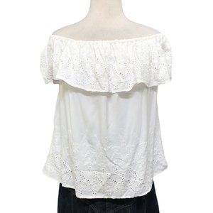 Lucky Brand White Eyelet Off-Shoulder Top